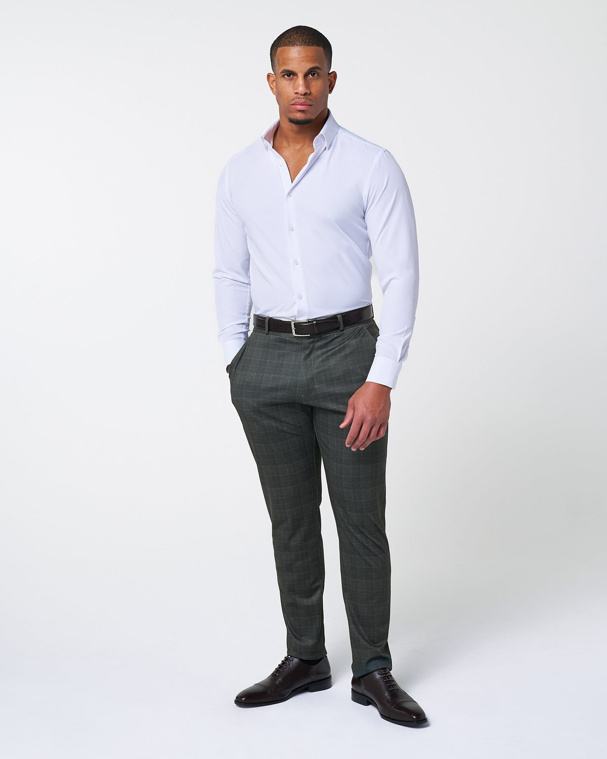 Athletic Fit Stretch Suit - Charcoal Plaid | State & Liberty Suits