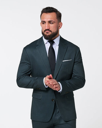 Athletic Fit Stretch Suit - Navy and Light Blue Microcheck | State & Liberty Suits