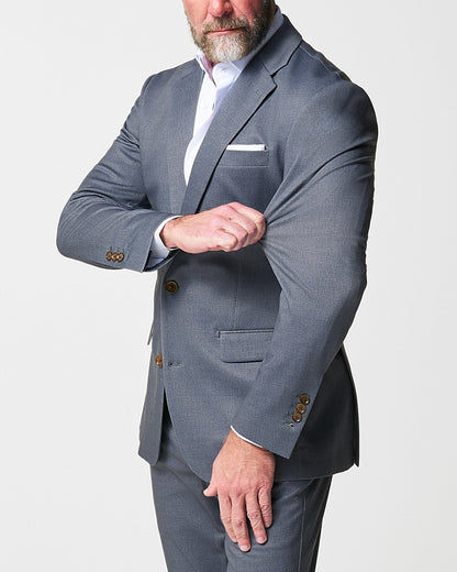 Athletic Fit Stretch Suit - Textured Cobalt | State & Liberty Suits