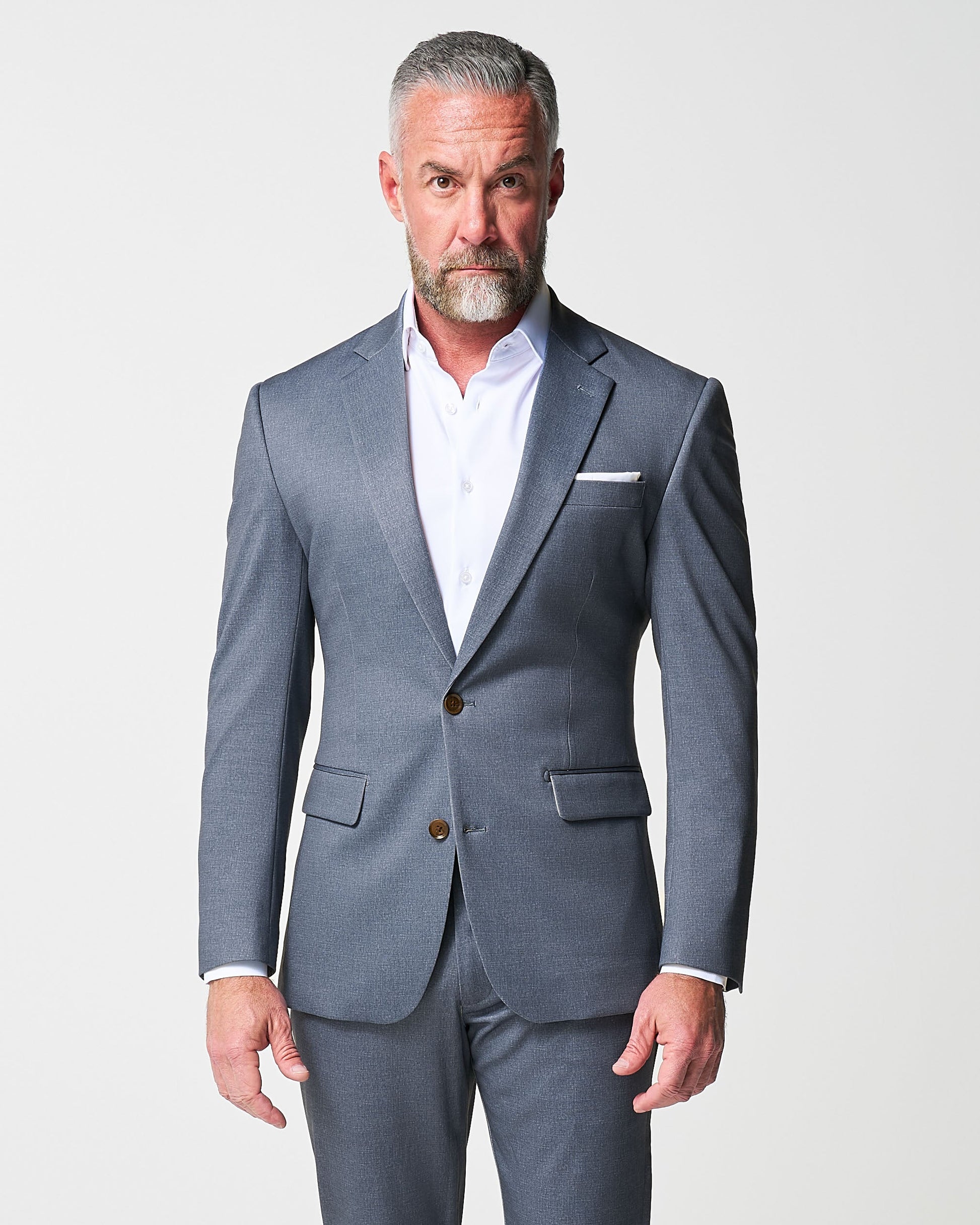 Athletic Fit Stretch Suit - Textured Cobalt | State & Liberty Suits