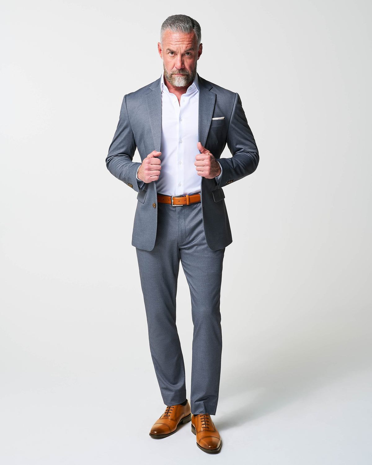 Athletic Fit Stretch Suit - Textured Cobalt | State & Liberty Suits