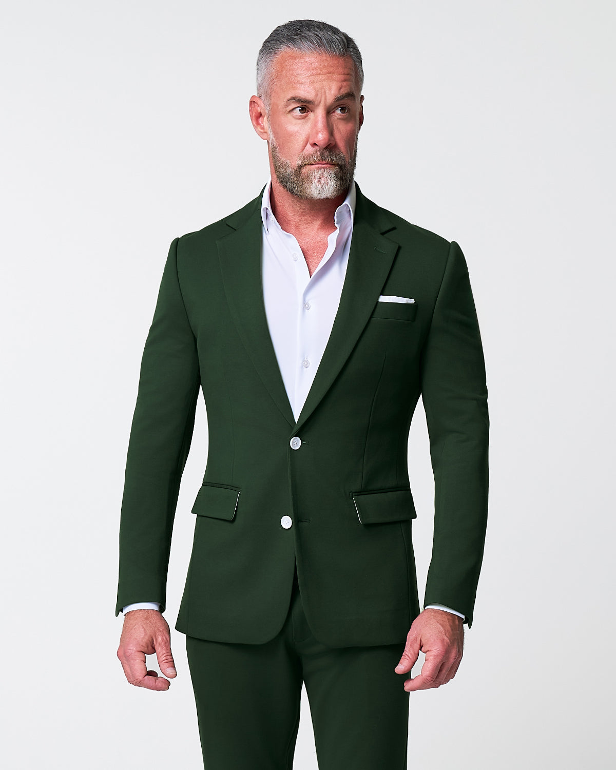 Athletic Fit Stretch Suit - Solid Pine | State & Liberty Suits