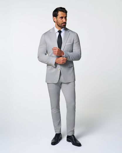 Athletic Fit Stretch Suit - Solid Light Grey | State & Liberty Suits