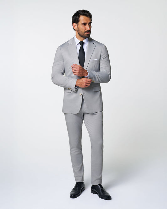 Athletic Fit Stretch Suit - Solid Light Grey | State & Liberty Suits