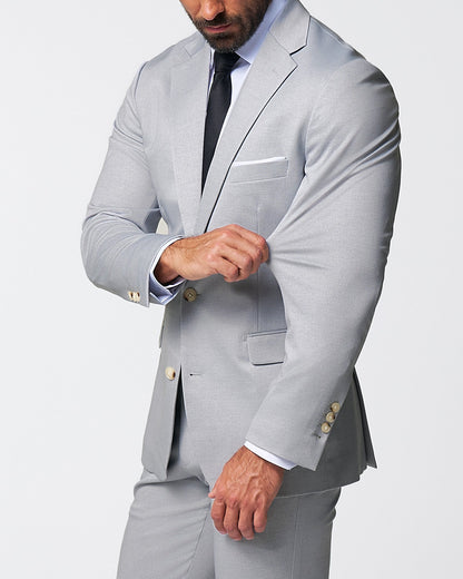Athletic Fit Stretch Suit - Solid Light Grey | State & Liberty Suits