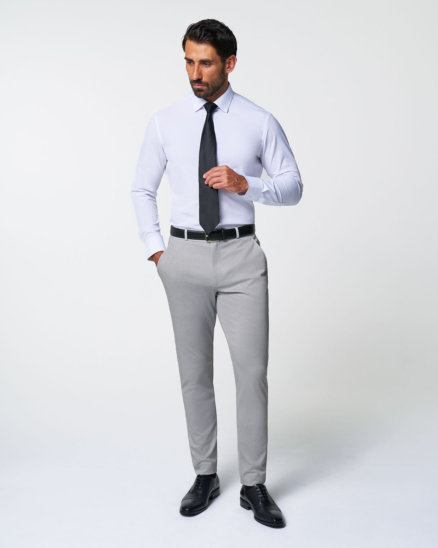 Athletic Fit Stretch Suit - Solid Light Grey | State & Liberty Suits