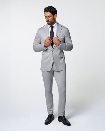 Athletic Fit Stretch Suit - Solid Light Grey | State & Liberty Suits