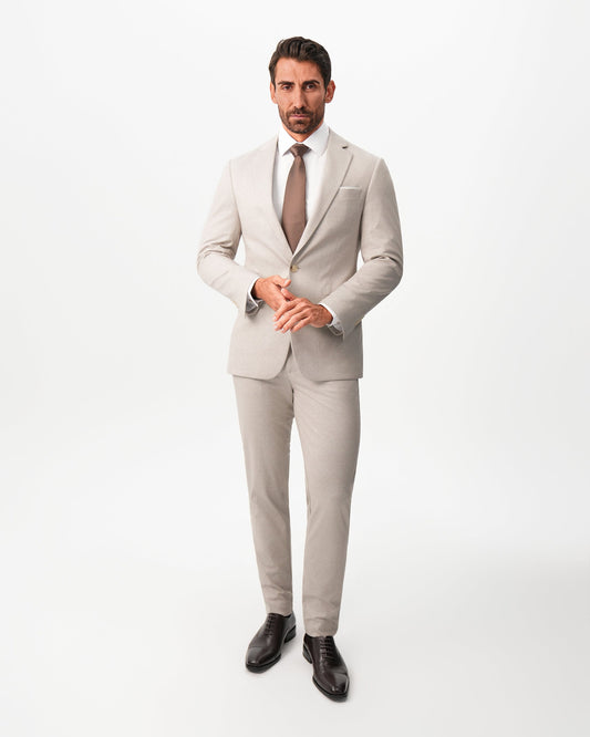 Athletic Fit Stretch Suit - Solid Tan | State & Liberty Suits