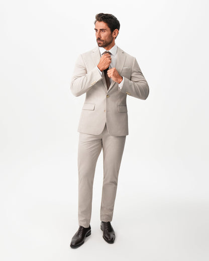 Athletic Fit Stretch Suit - Solid Tan | State & Liberty Suits