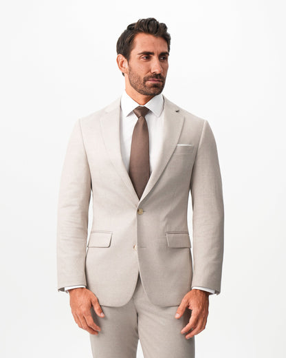 Athletic Fit Stretch Suit - Solid Tan | State & Liberty Suits