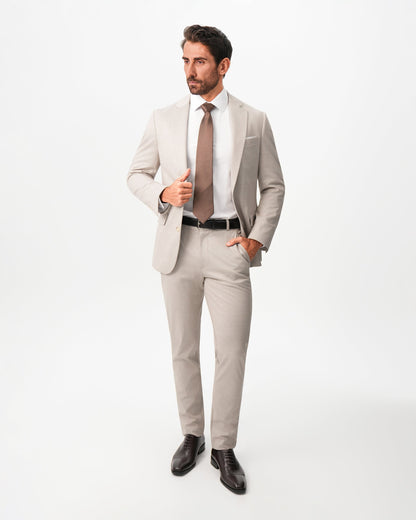 Athletic Fit Stretch Suit - Solid Tan | State & Liberty Suits