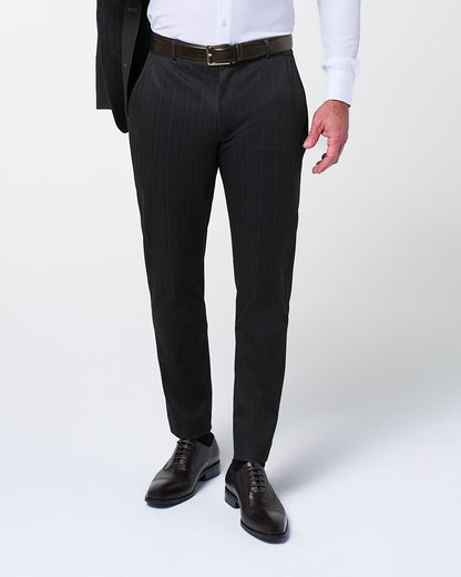 Athletic Fit Stretch Suit - Knit Navy & Grey Big Stripe | State & Liberty Suits