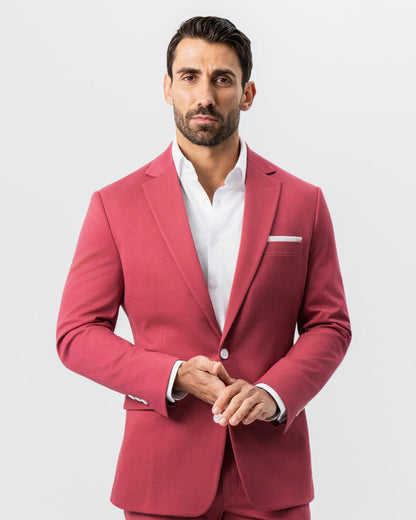 Athletic Fit Stretch Suit - Solid Crimson | State & Liberty Suits