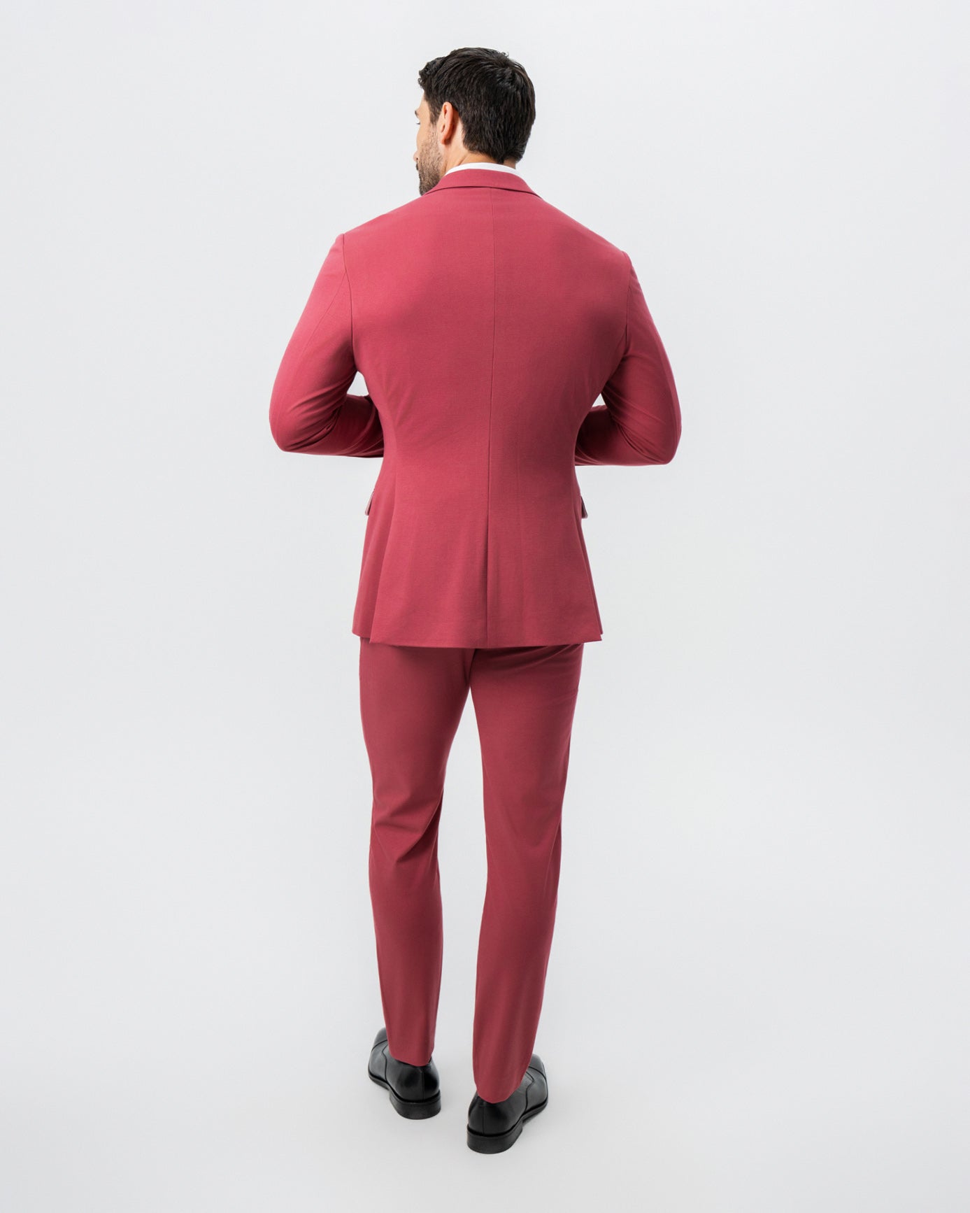 Athletic Fit Stretch Suit - Solid Crimson | State & Liberty Suits