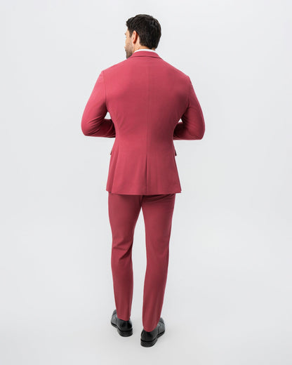 Athletic Fit Stretch Suit - Solid Crimson | State & Liberty Suits