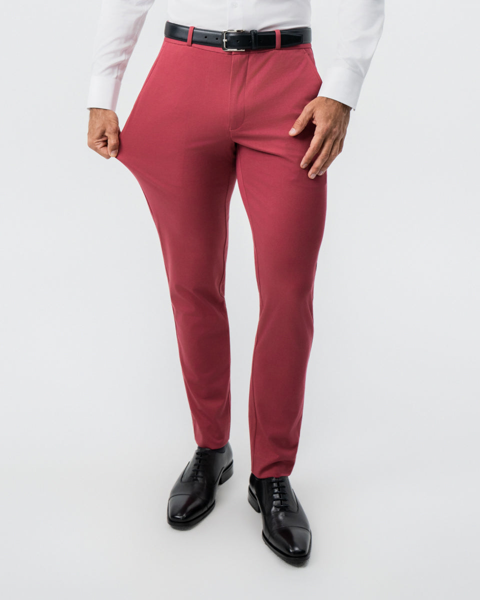 Athletic Fit Stretch Suit - Solid Crimson | State & Liberty Suits