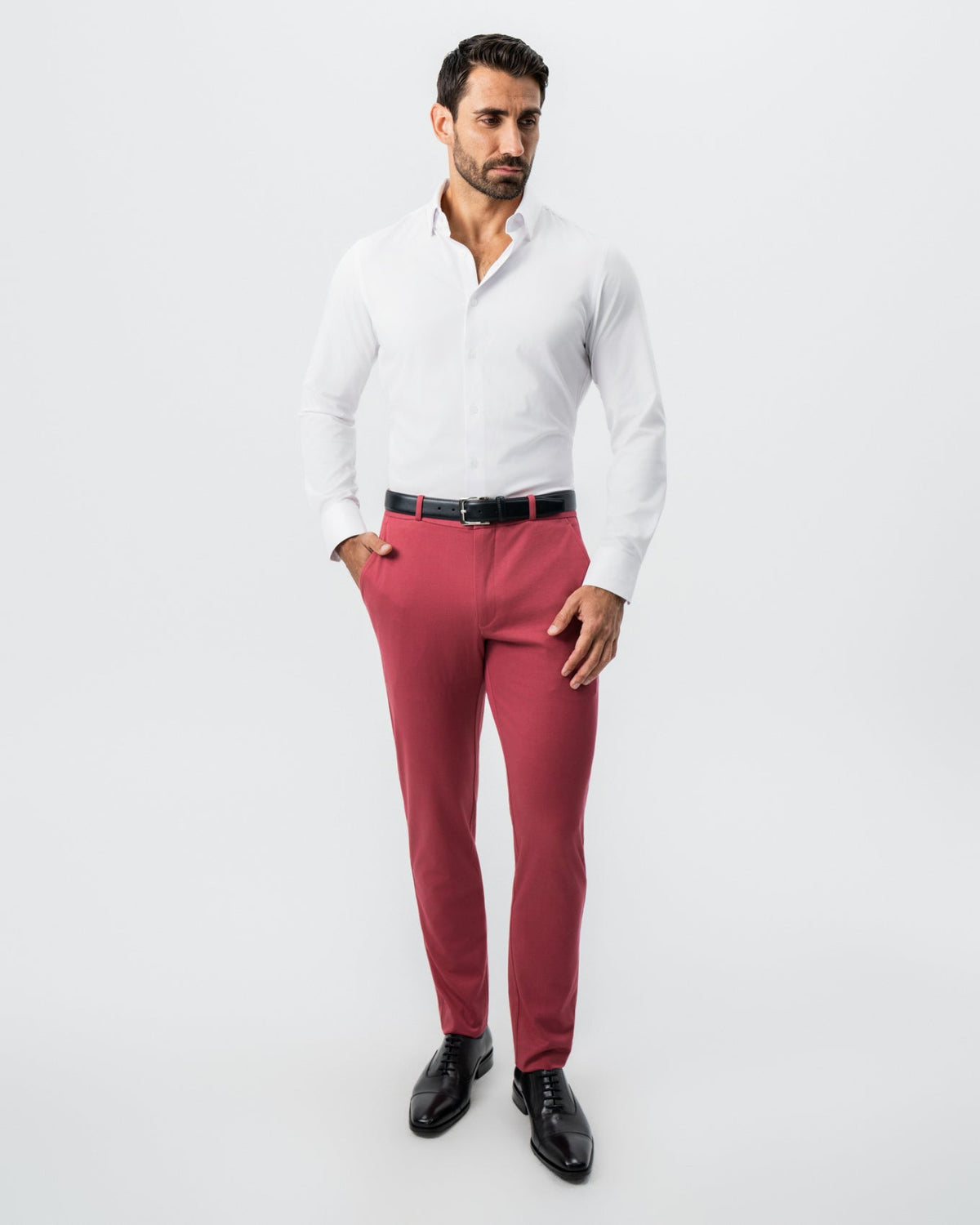Athletic Fit Stretch Suit - Solid Crimson | State & Liberty Suits