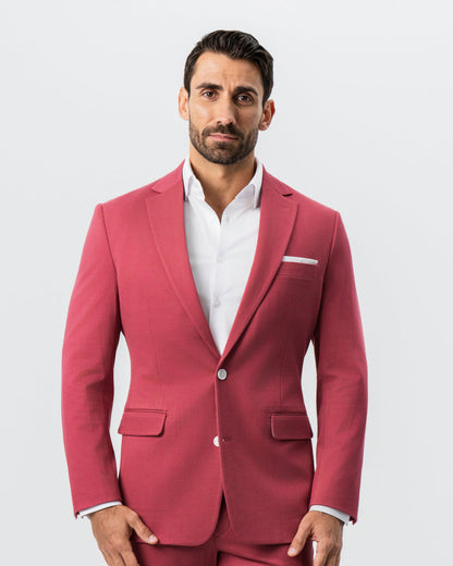 Athletic Fit Stretch Suit - Solid Crimson | State & Liberty Suits