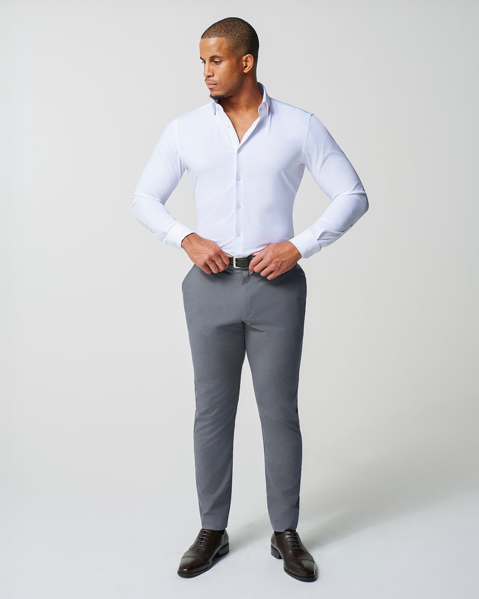 Athletic Fit Stretch Suit - Lightweight Heathered Smoked Grey | State & Liberty Suits