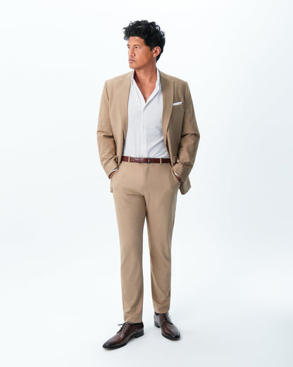 Athletic Fit Stretch Suit - Heathered Sand | State & Liberty Suits