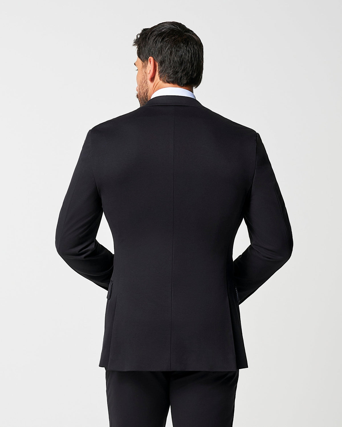 Athletic Fit Stretch Suit - Black Double Breasted | State & Liberty Suits