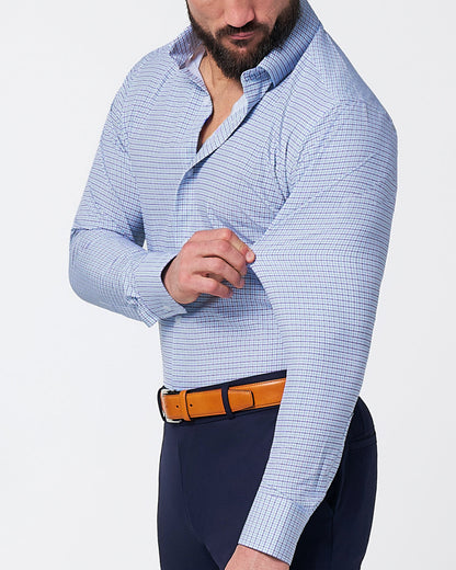 "The Dalton" Purple & Light Blue Windowpane | State & Liberty Dress Shirts