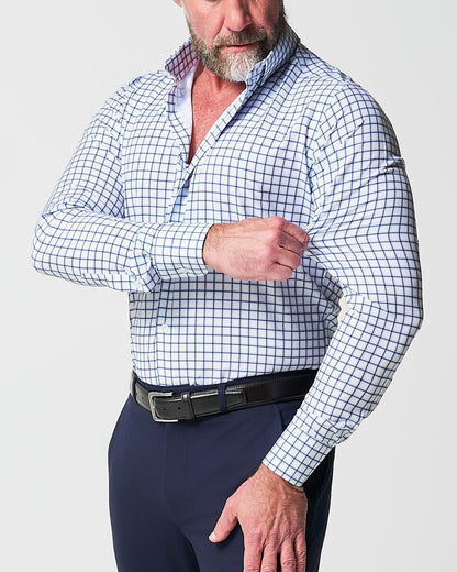 "The Elias" Light Navy Windowpane | State & Liberty Dress Shirts