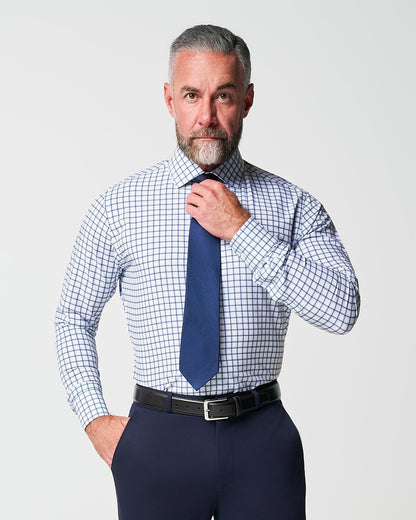 "The Elias" Light Navy Windowpane | State & Liberty Dress Shirts