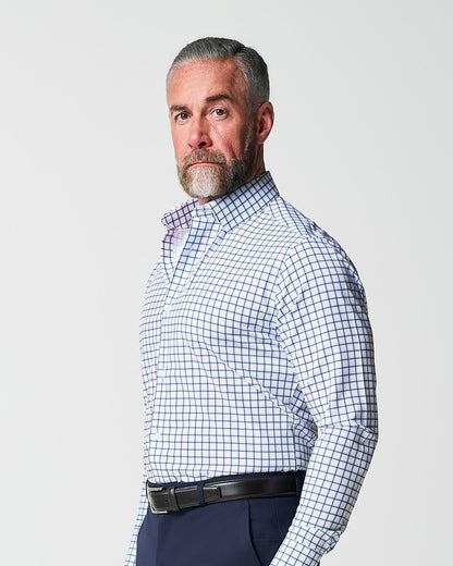 "The Elias" Light Navy Windowpane | State & Liberty Dress Shirts