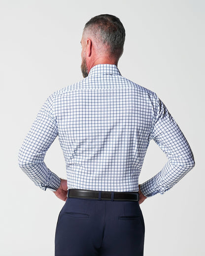 "The Elias" Light Navy Windowpane | State & Liberty Dress Shirts
