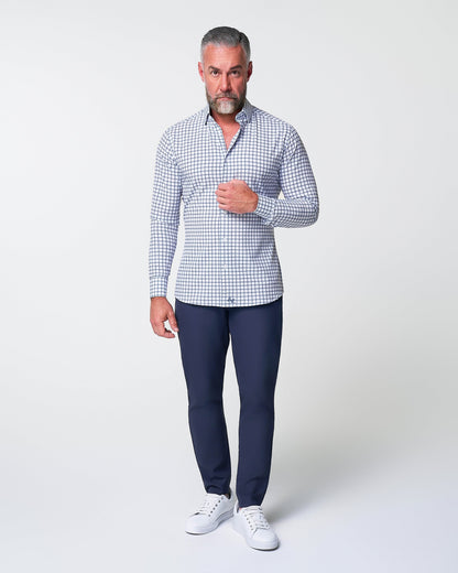 "The Elias" Light Navy Windowpane | State & Liberty Dress Shirts