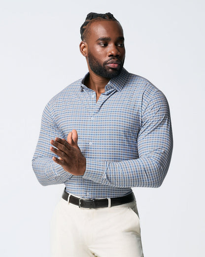 "The Fitz" Brown & Navy Plaid | State & Liberty Dress Shirts