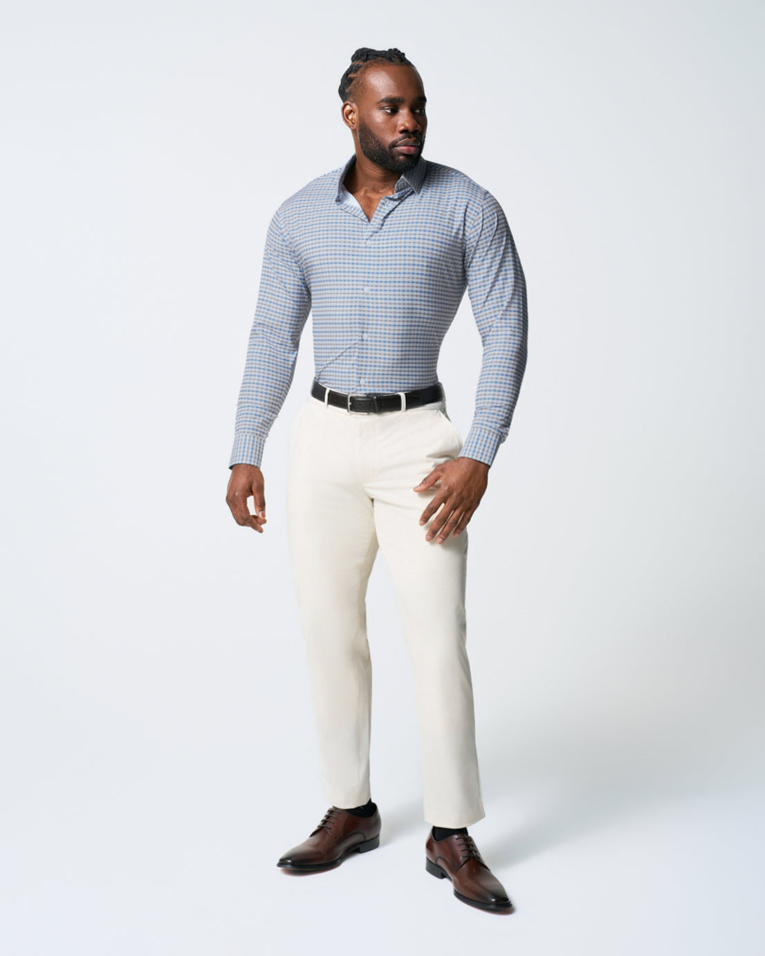 "The Fitz" Brown & Navy Plaid | State & Liberty Dress Shirts