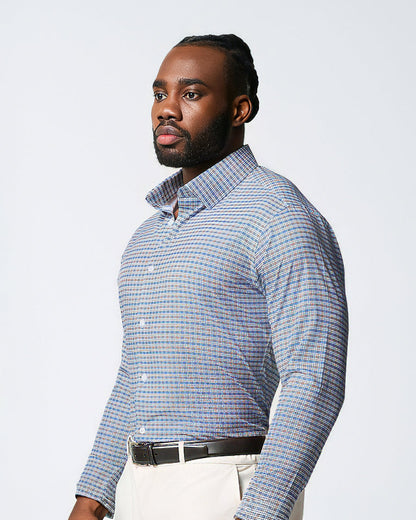 "The Fitz" Brown & Navy Plaid | State & Liberty Dress Shirts