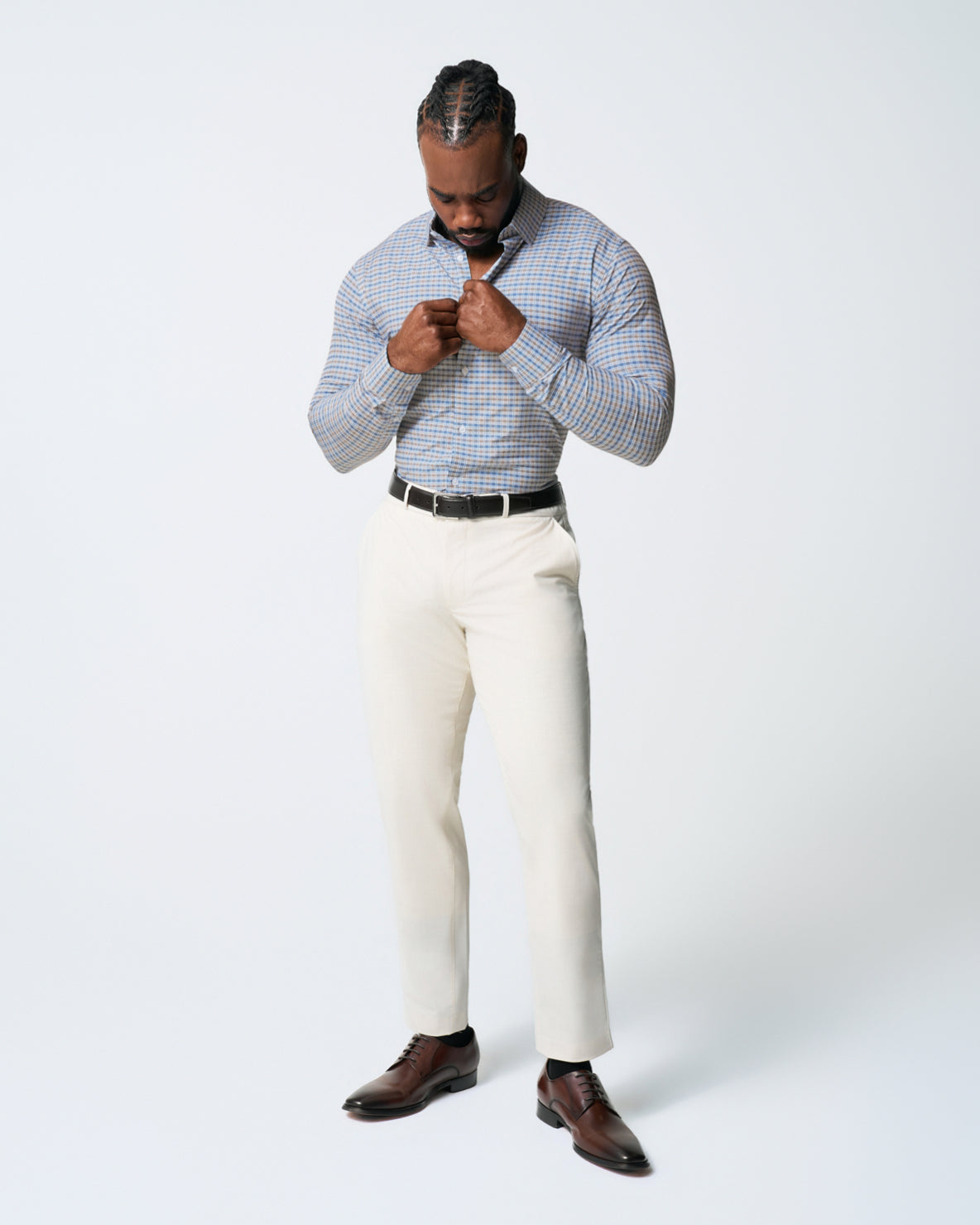 "The Fitz" Brown & Navy Plaid | State & Liberty Dress Shirts