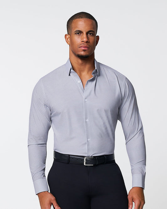 "The Heath" Slate Grey & Purple Mini Gingham | State & Liberty Dress Shirts