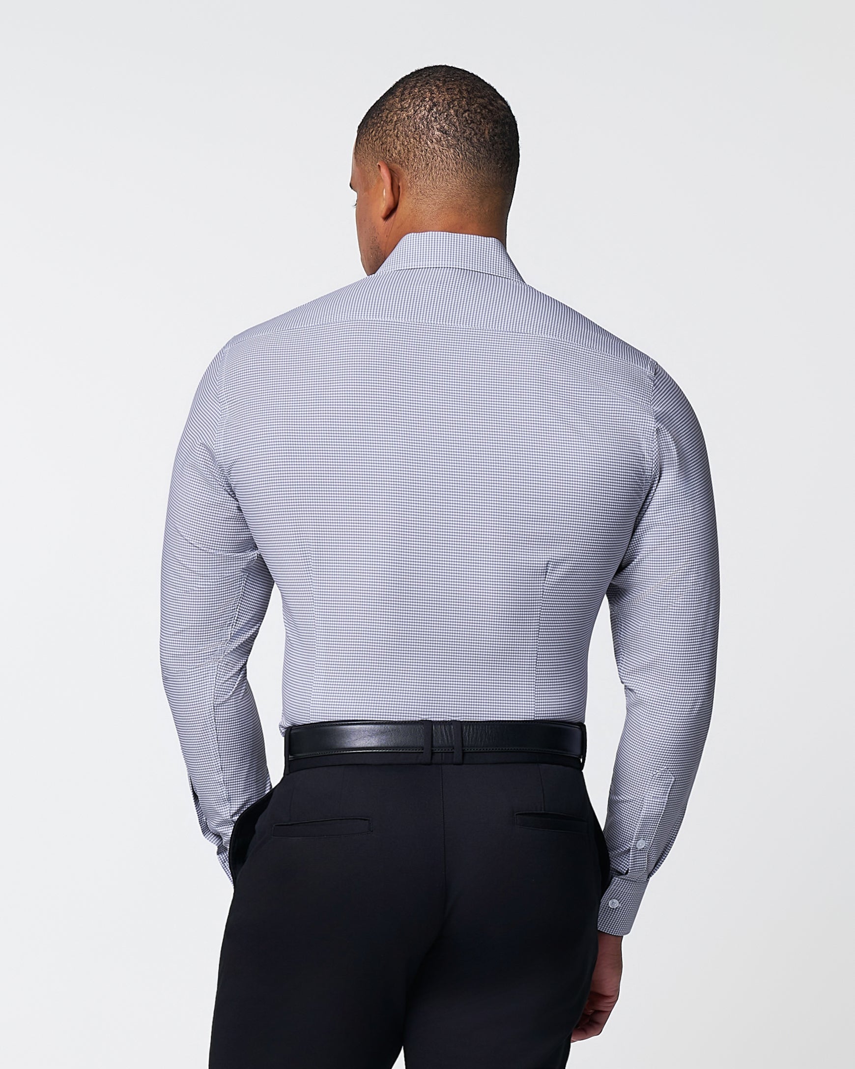 "The Heath" Slate Grey & Purple Mini Gingham | State & Liberty Dress Shirts