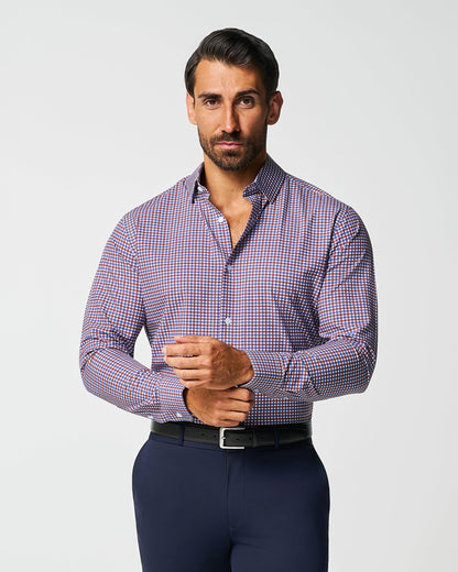 "The Heisman" Red & Navy Mid-Check | State & Liberty Dress Shirts