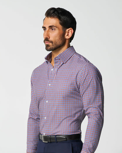 "The Heisman" Red & Navy Mid-Check | State & Liberty Dress Shirts