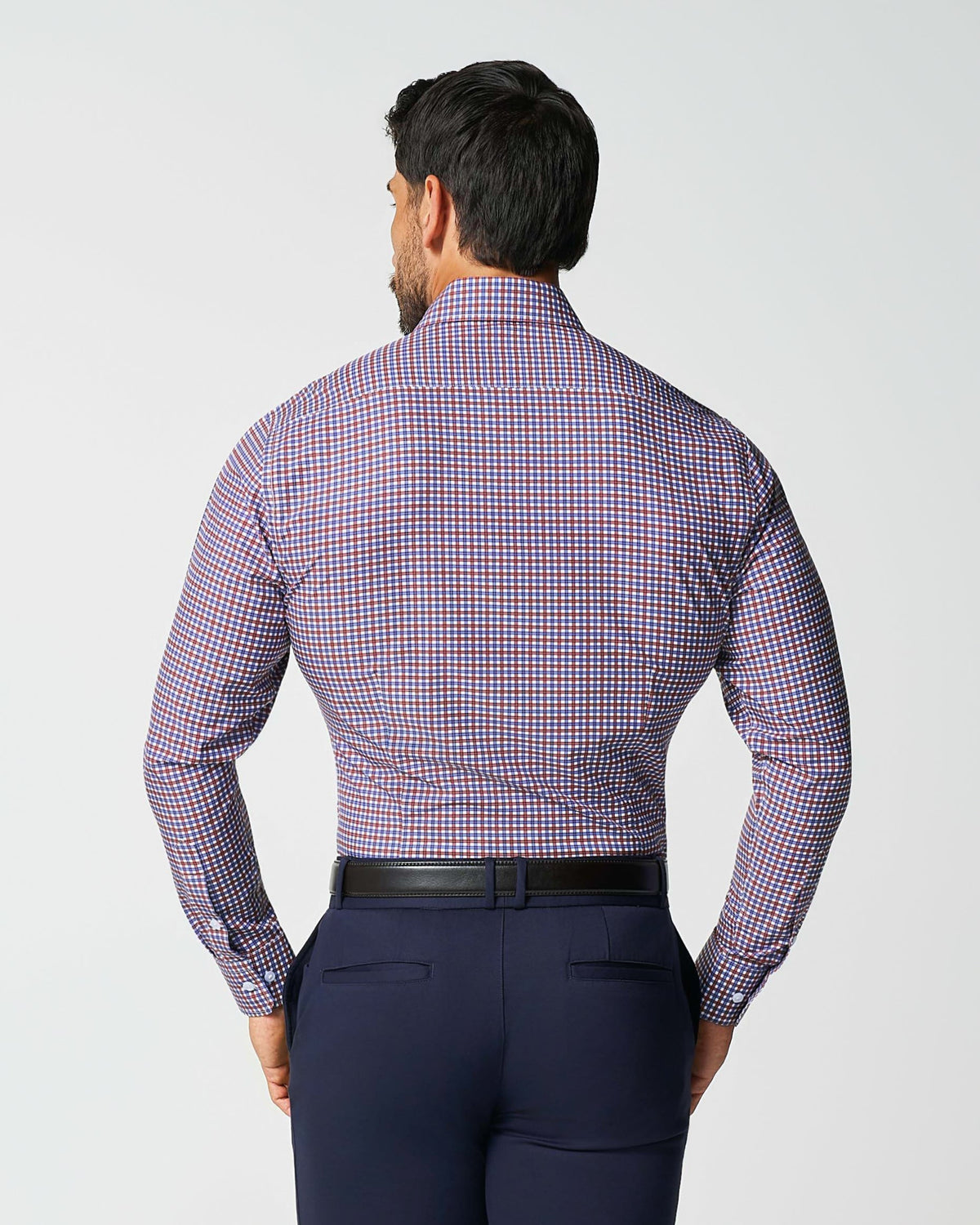 "The Heisman" Red & Navy Mid-Check | State & Liberty Dress Shirts