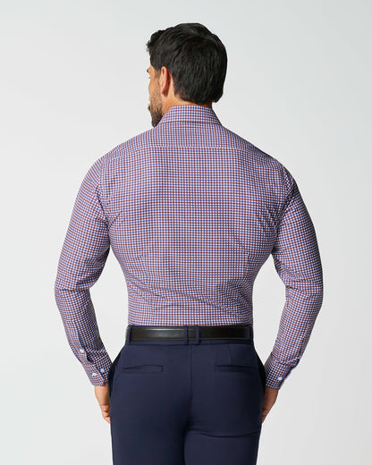 "The Heisman" Red & Navy Mid-Check | State & Liberty Dress Shirts