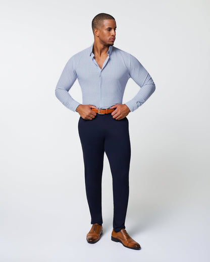 "The Ivaan" Blue & Purple Double Grid | State & Liberty Dress Shirts