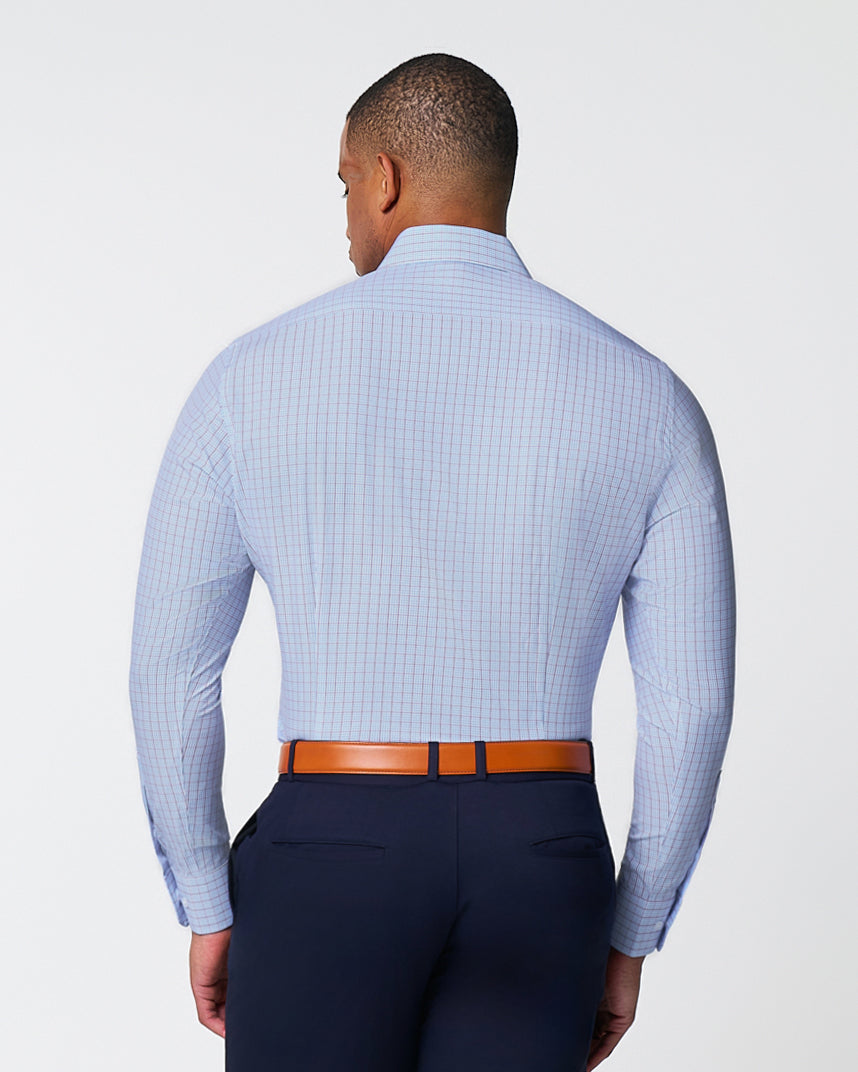 "The Ivaan" Blue & Purple Double Grid | State & Liberty Dress Shirts