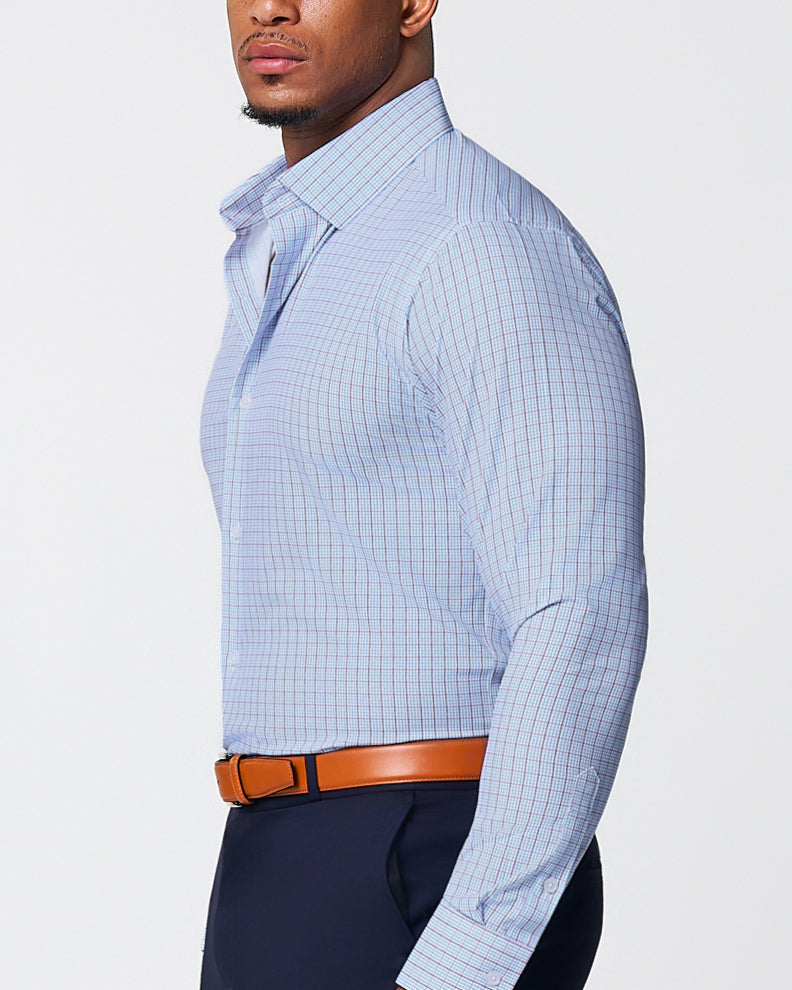 "The Ivaan" Blue & Purple Double Grid | State & Liberty Dress Shirts