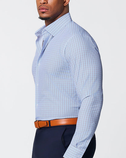 "The Ivaan" Blue & Purple Double Grid | State & Liberty Dress Shirts
