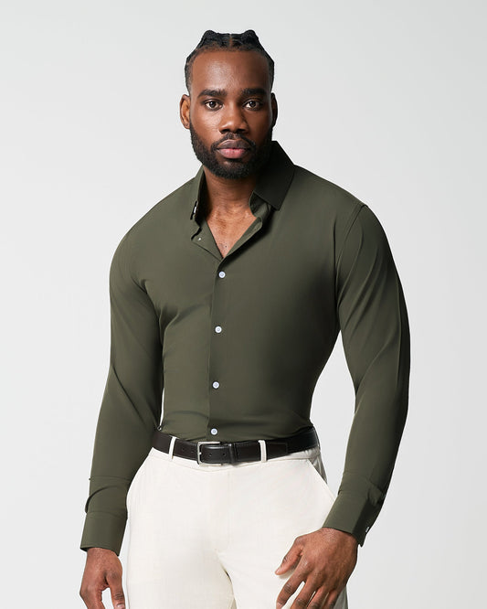 "The Ivy" Solid Olive | State & Liberty Dress Shirts