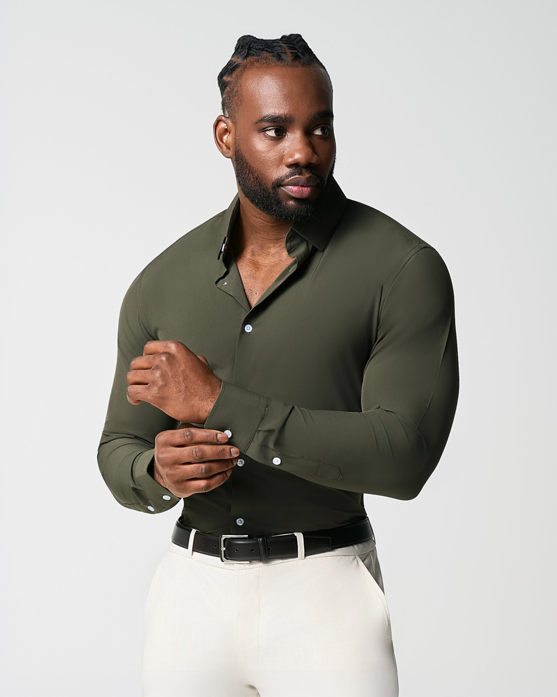 "The Ivy" Solid Olive | State & Liberty Dress Shirts