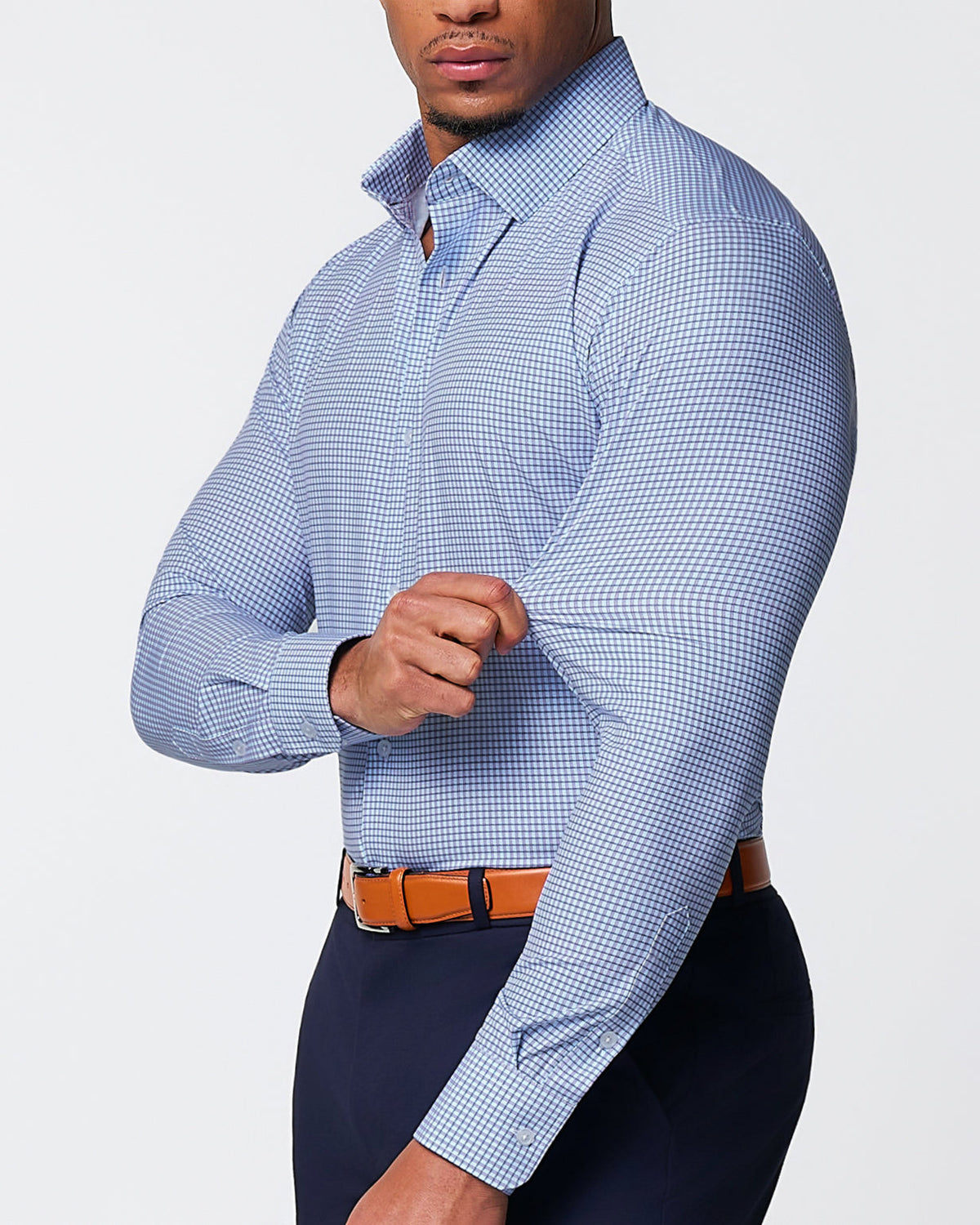 "The Keystone" Pink & Navy Windowpane | State & Liberty Dress Shirts