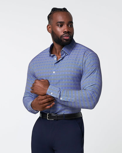 "The Knox" Navy & White Plaid | State & Liberty Dress Shirts