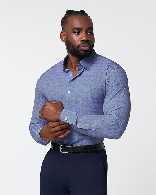 "The Knox" Navy & White Plaid | State & Liberty Dress Shirts